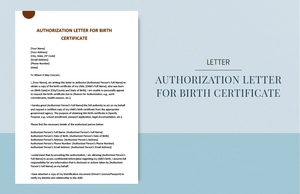 Authorization letter for birth certificate