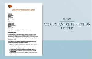 Accountant certification letter
