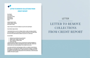 Letter to remove collections from credit report