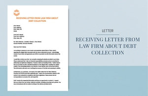 Receiving letter from law firm about debt collection