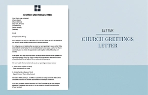 Church greetings letter