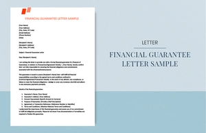 Financial guarantee letter sample