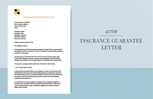 Insurance guarantee letter