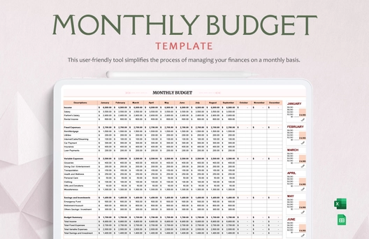 Monthly Budget Template Monthly Budget Template