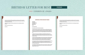 Birthday Letter For Best Friend