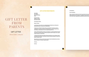 Gift Letter From Parents