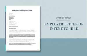 Employer Letter of Intent to Hire