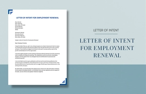 Letter of Intent For Employment Renewal Letter of Intent For Employment Renewal