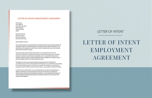 Letter of Intent Employment Agreement
