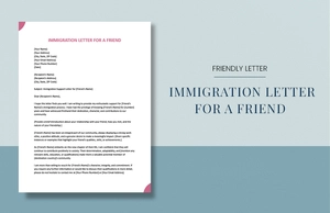 Immigration Letter For A Friend