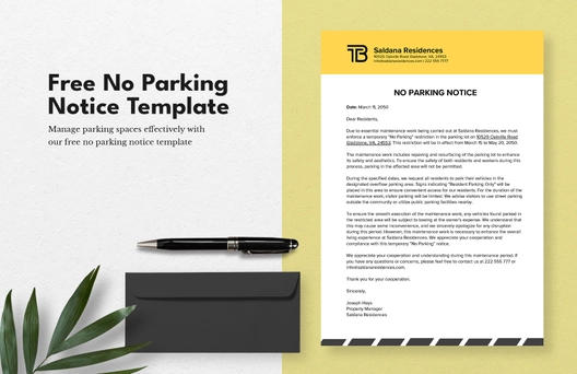 No Parking Notice Template