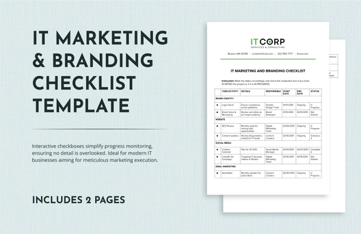 IT Marketing & Branding Checklist Template