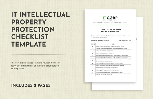 IT Intellectual Property Protection Checklist Template