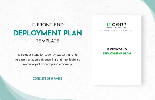 IT Front-End Deployment Plan Template IT Front-End Deployment Plan Template
