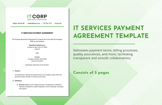 IT Services Payment Agreement Template