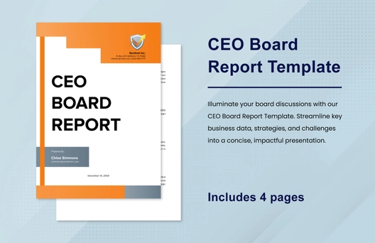 CEO Board Report Template CEO Board Report Template