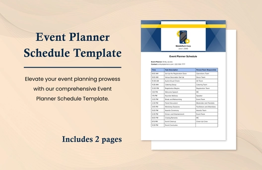 Event Planner Schedule Template Event Planner Schedule Template