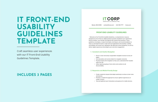 IT Front-End Usability Guidelines Template