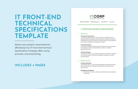 IT Front-End Technical Specifications Template