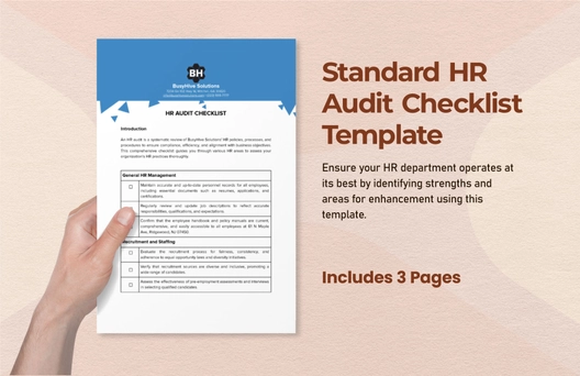 Printable HR Audit Checklist Template Printable HR Audit Checklist Template