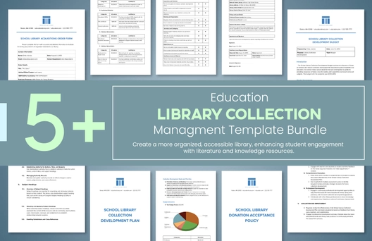 10 Education Library Collection Management Template Bundle