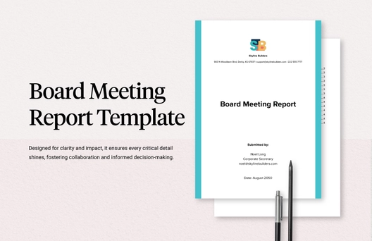 Board Meeting Report Template Board Meeting Report Template