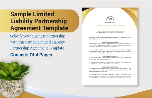 Sample Limited Liability Partnership Agreement Template