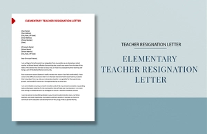 Elementary Teacher Resignation Letter