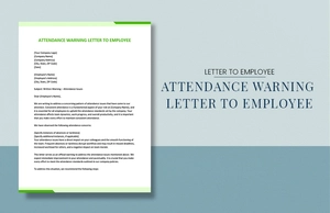 Attendance Warning Letter To Employee