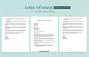 Letter Of Intent Business Contract