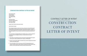 Construction Contract Letter Of Intent