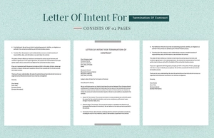 Letter Of Intent For Termination Of Contract
