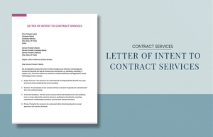 Letter Of Intent To Contract Services