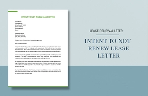 Intent To Not Renew Lease Letter