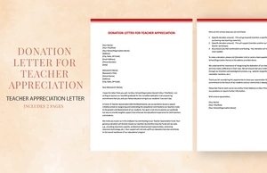Donation Letter For Teacher Appreciation