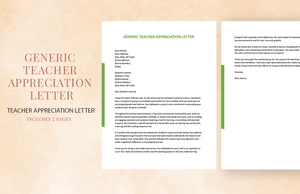 Generic Teacher Appreciation Letter