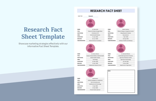 Research Fact Sheet Template
