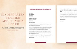 Kindergarten Teacher Appreciation Letter