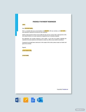 Friendly Payment Reminder Letter