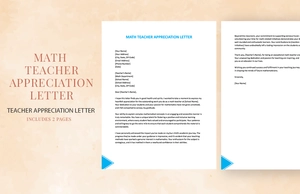 Math Teacher Appreciation Letter
