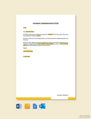 Payment Confirmation Letter