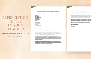 Appreciation Letter To Yoga Teacher