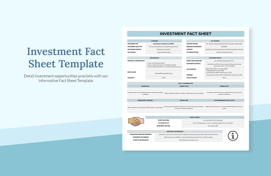 investment Fact Sheet Template
