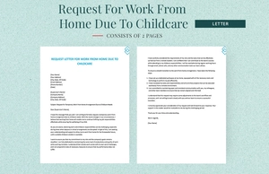 Request Letter For Work From Home Due To Childcare