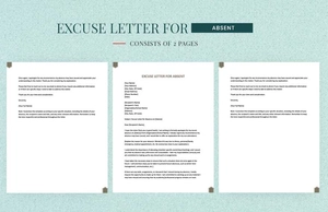 Excuse Letter For Absent