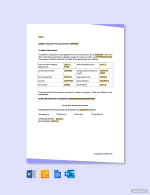 Visa Appointment Request Letter
