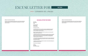 Excuse Letter For Work