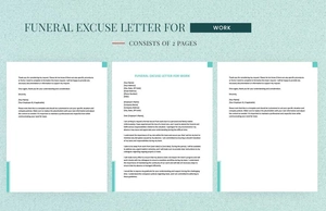 Funeral Excuse Letter For Work