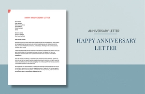 Happy Anniversary Letter