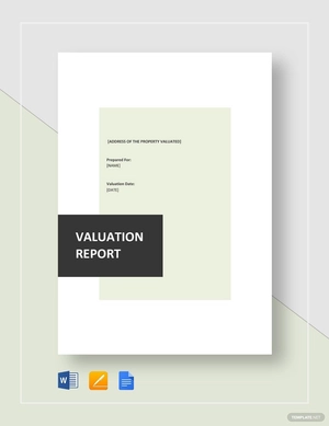 Valuation Report Template Valuation Report Template
